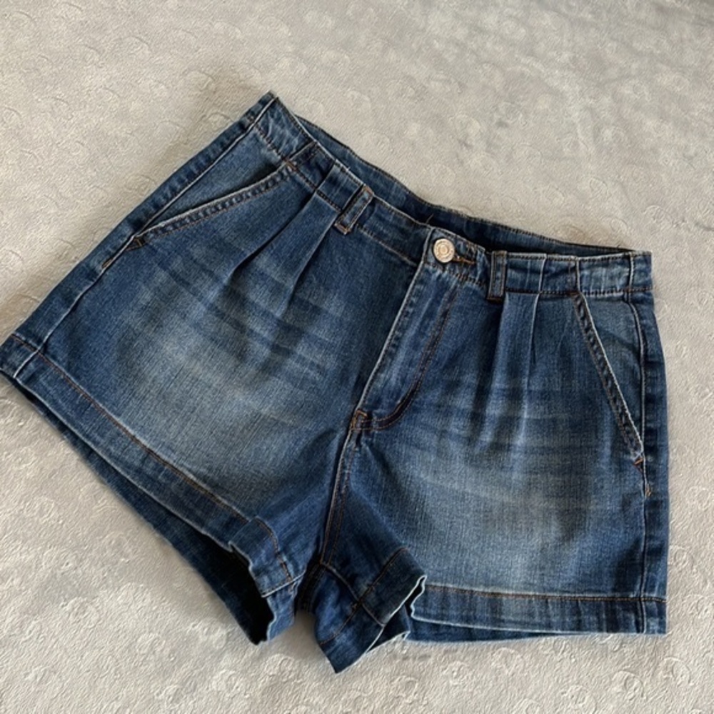 Indigo Rein High Rise Denim Shorts see measurements‎